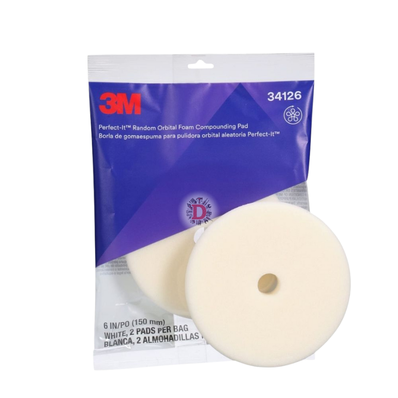 3M 34126 TAMPONE BIANCO IN SPUGNA RIGIDA PER PASTA PER LUCIDATRICI ROTBITALI