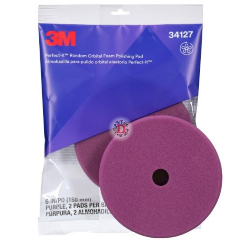 3M 34127 TAMPONE VIOLA IN SPUGNA MORBIDA PER PASTA ABRASIVA PER LUCIDATRICI ROTORBITALI