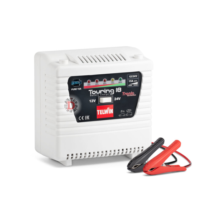 TELWIN TOURING 18 CARICA BATTERIE E MANTENITORE  TRADIZIONALE FACILE DA USARE 12V - 24V