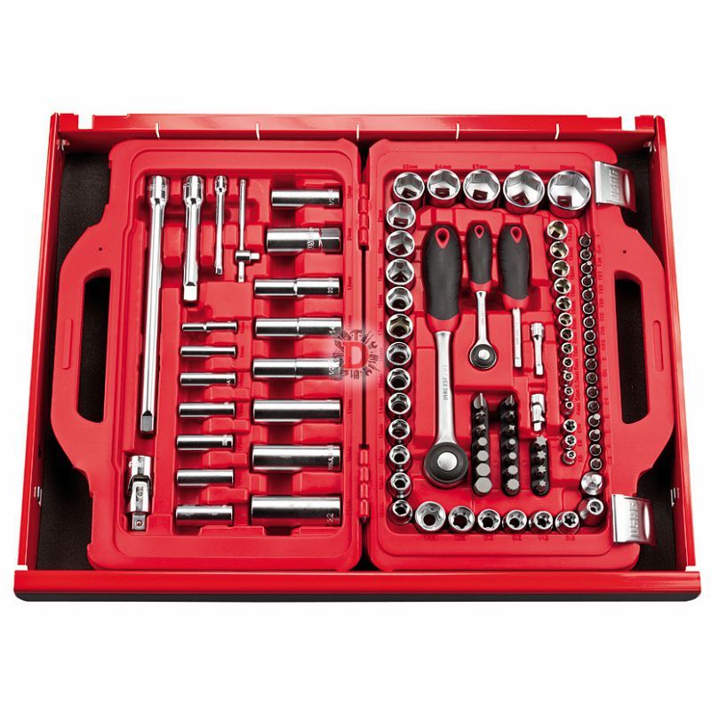 USAG 601 1/4-1/2 J82 ASSORTIMENTO IN CASSETTA MODULARE CON BUSSOLE SAGONALI E CHIAVI COMBINATE 82PZ