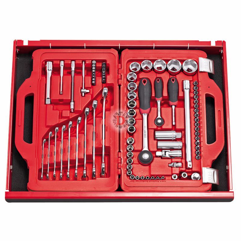 USAG 601 1/4-1/2 J100 ASSORTIMENTO IN CASSETTA MODULARE CON BUSSOLE ESAGONALI ED INSERTI 100PZ