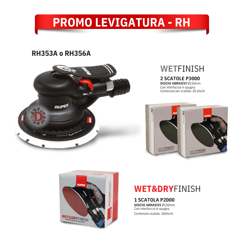 PROMO LEVIGATURA RUPES RH353A / RH356A + DISCHI OMAGGIO