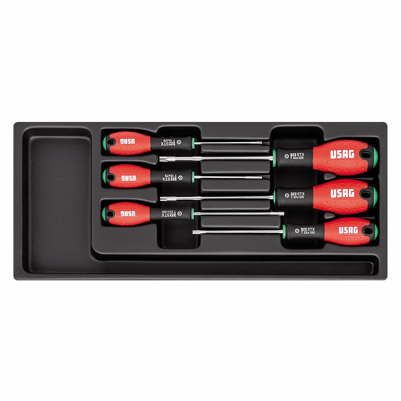 USAG 519 322STX ASSORTIMENTO  GIRAVITI TORX IN TERMOFORMATO  6 PZ