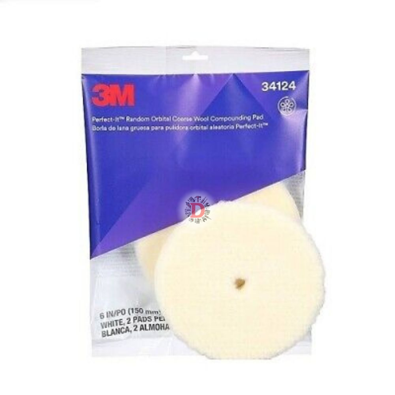 3M 34124 TAMPONE LANA BIANCO GROSSO PER LUCIDATRICI ROTORBITALI